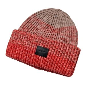 All Saints Beanie Hat Ombre Patch Beanie Pink Multi Wool Blend Outdoor Winter